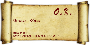 Orosz Kósa névjegykártya